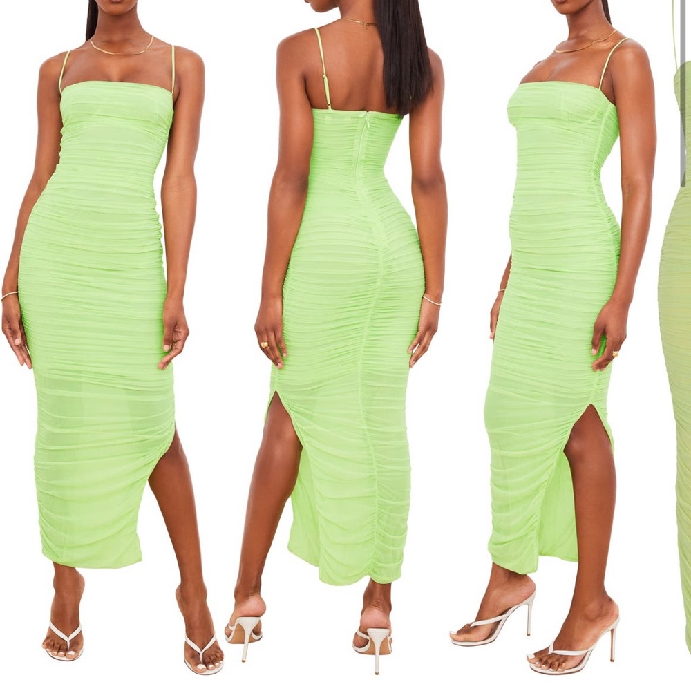 NWT HOUSE OF CB Formarina Ruched Mesh Dress
HOUSE OF CB